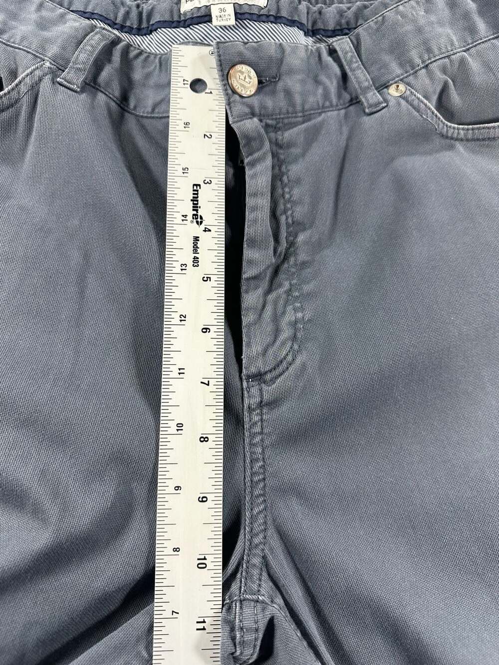 Peter Millar Five-Pocket Pants 36x32 Gray Cotton Blend - Picture 11 of 13